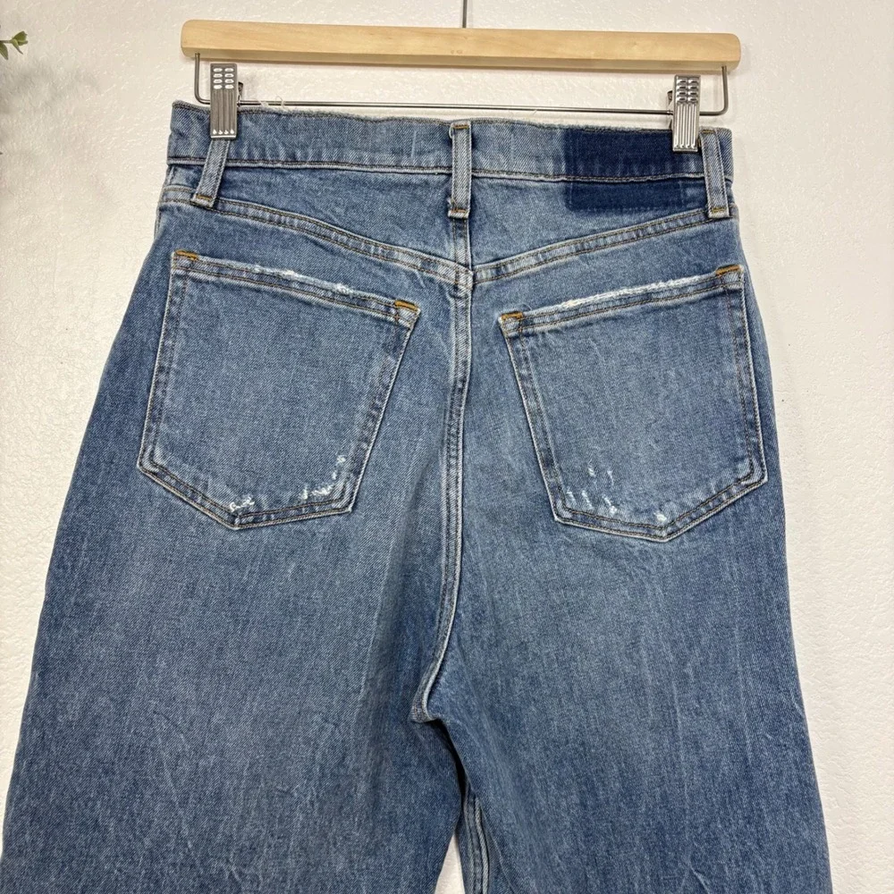 Abercrombie & Fitch Curve Love 90s Straight Ultra High Rise Jeans Blue 29 8R - Picture 7 of 9